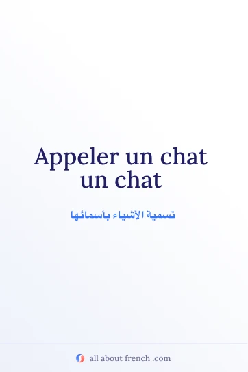 اقتباس فرنسي جميل: appeler un chat un chat