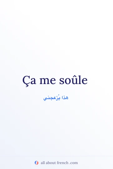 اقتباس فرنسي جميل: ça me soule