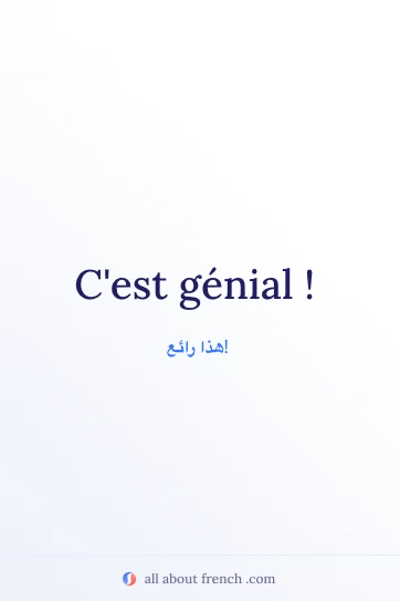 اقتباس فرنسي جميل: cest genial