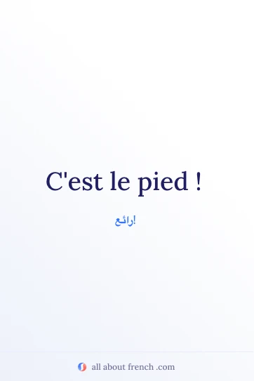 اقتباس فرنسي أنيق cest le pied