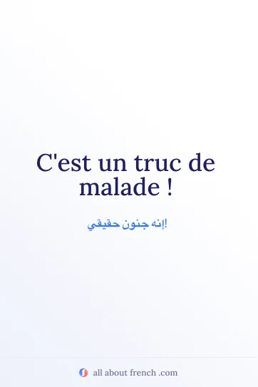 اقتباس فرنسي جميل: cest un truc de malade