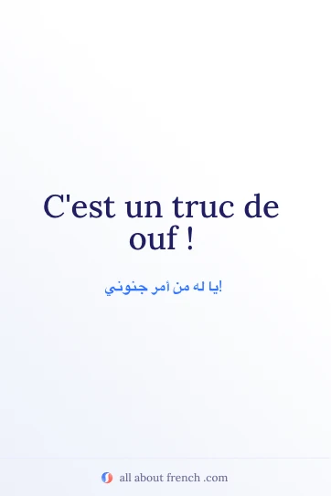 اقتباس فرنسي جميل cest un truc de ouf