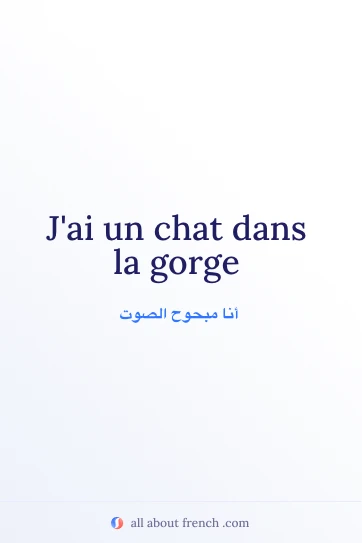 اقتباس فرنسي جميل: chat dans la gorge