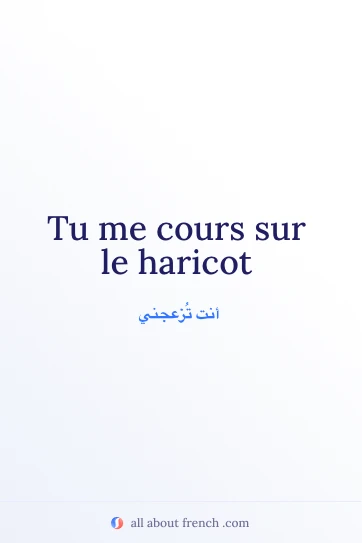 عبارة فرنسية جميلة: courir sur le haricot