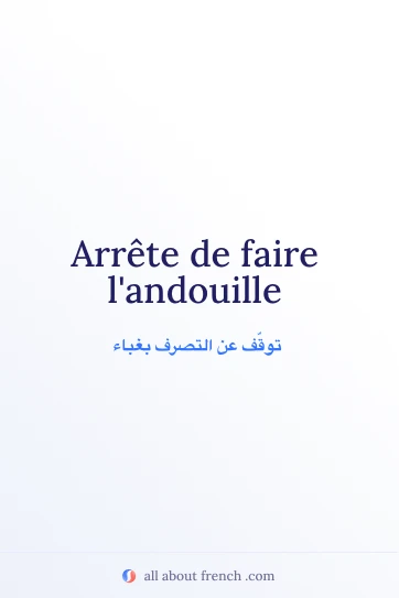 اقتباس فرنسي أنيق faire landouille