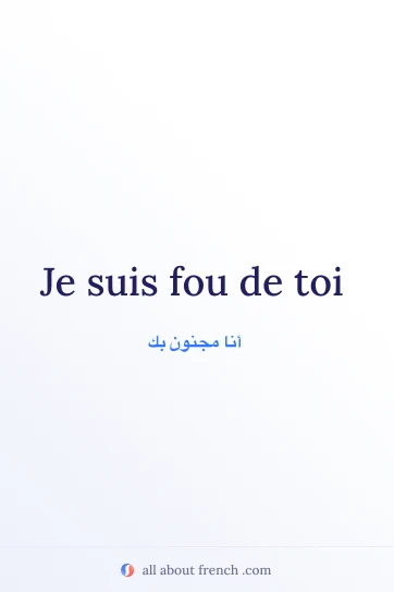 اقتباس فرنسي جميل: fou de toi