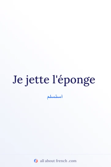 اقتباس فرنسي جميل Je jette leponge