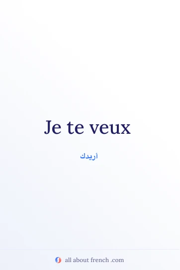 اقتباس فرنسي جميل je te veux