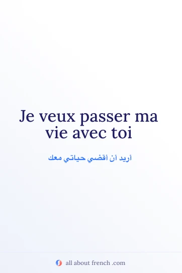 اقتباس فرنسي جمالي: je veux passer ma vie avec toi