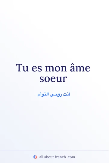 اقتباس فرنسي جميل mon ame soeur