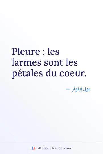اقتباس فرنسي جميل: pleure larmes petales du coeur