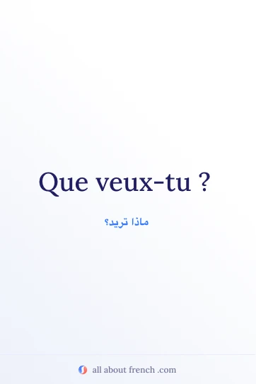 عبارة فرنسية جمالية que veux tu