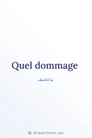 اقتباس فرنسي جمالي quel dommage