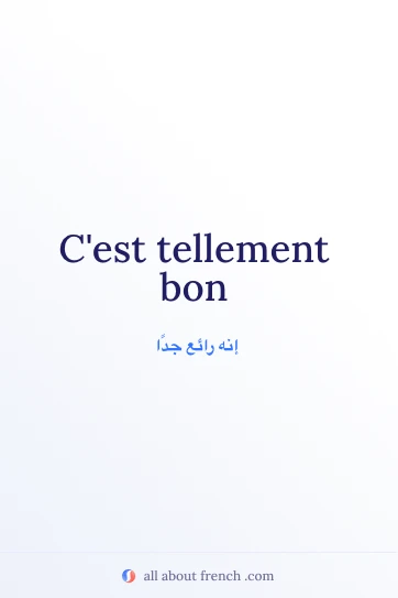 اقتباس فرنسي جمالي: tellement bon