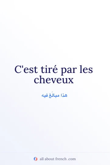 اقتباس فرنسي جميل: tire par les cheveux