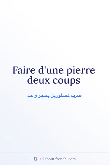 اقتباس فرنسي جمالي: une pierre deux coups