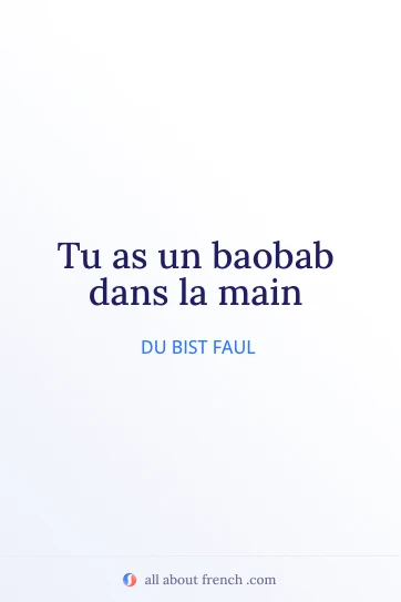 ästhetisches französisches Zitat baobab dans la main