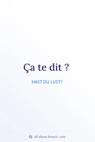 ästhetisches französisches Zitat ça te dit