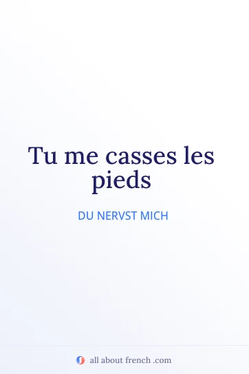 ästhetisches französisches Zitat casser les pieds