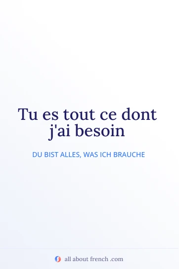 ästhetisches französisches Zitat ce dont jai besoin