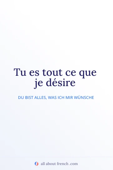 ästhetisches französisches Zitat ce que je désire