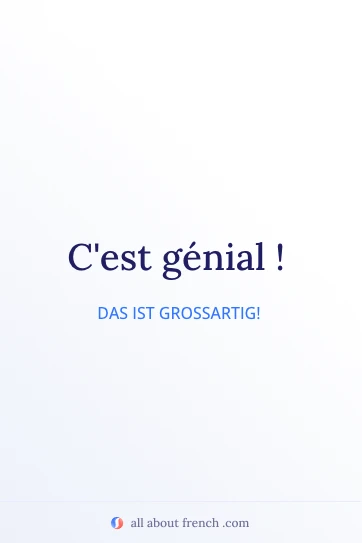 ästhetisches französisches Zitat cest genial