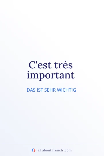 ästhetisches französisches Zitat cest important