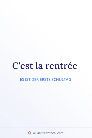 ästhetisches französisches Zitat cest la rentree