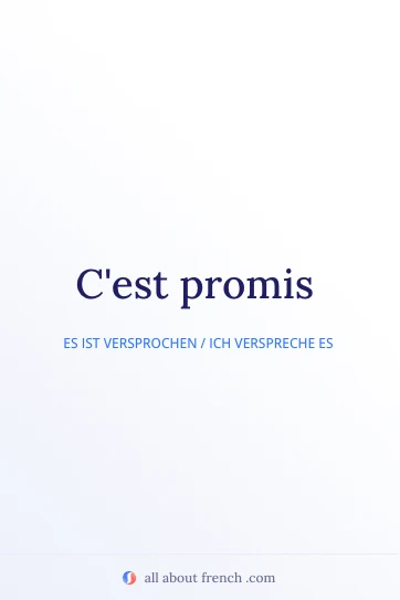 ästhetisches französisches Zitat cest promis