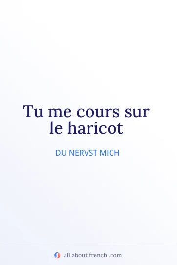 ästhetisches französisches Zitat courir sur le haricot