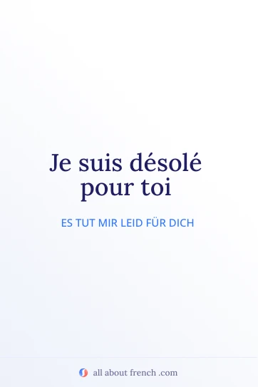 ästhetisches französisches Zitat: desole pour toi