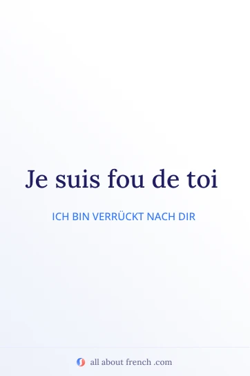 ästhetisches französisches Zitat fou de toi
