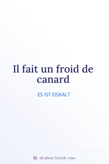ästhetisches französisches Zitat froid de canard