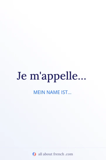 ästhetisches französisches Zitat je mappelle