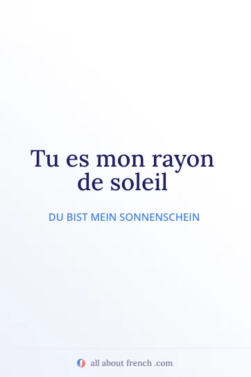 ästhetisches französisches Zitat mon rayon de soleil