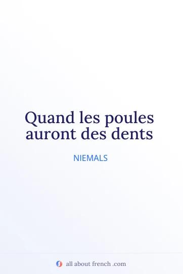 ästhetisches französisches Zitat quand les poules auront des dents