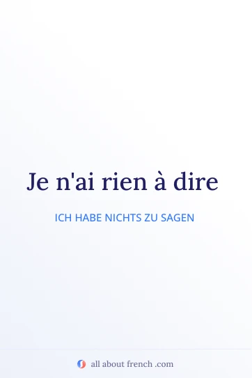 ästhetisches französisches Zitat rien a dire