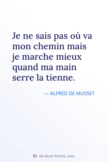 ästhetisches französisches Zitat sais pas ou va mon chemin