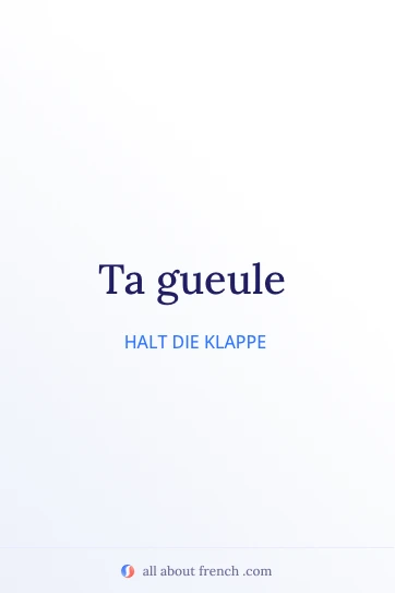 ästhetischer französischer Ausdruck ta gueule