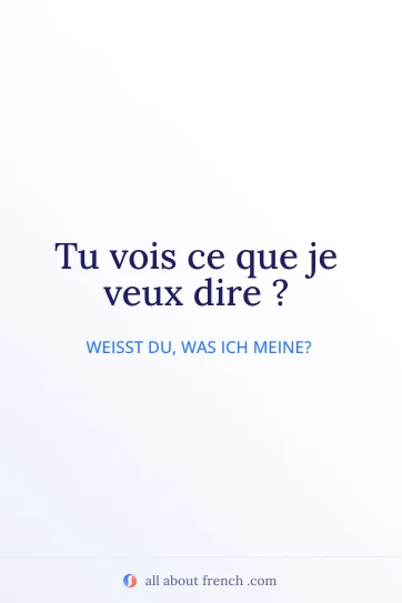 ästhetisches französisches Zitat vois ce que je veux dire