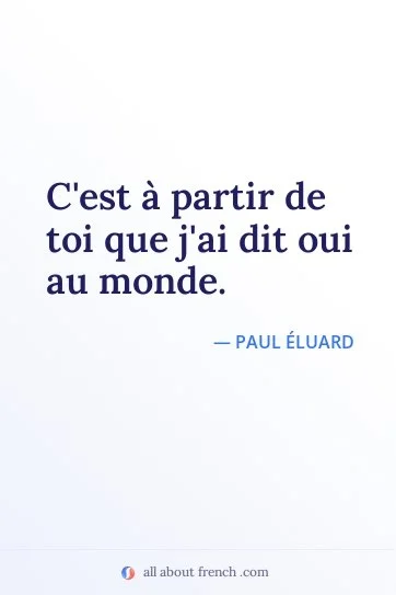 aesthetic french quote a partir de toi que jai dit oui au monde