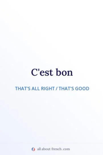 C'est bon | Meaning in English & Examples & Pronunciation