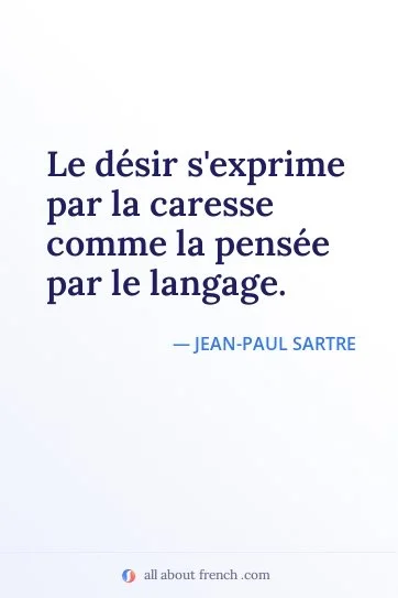 aesthetic french quote desir exprime par caresse comme pensee par langage