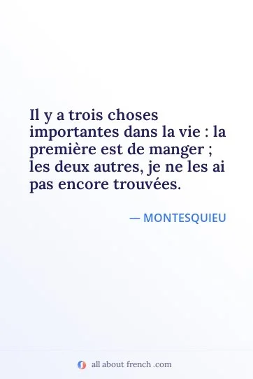 aesthetic french quote il y a trois choses importantes dans la vie