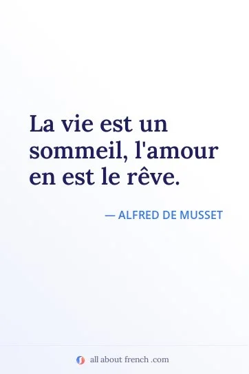 aesthetic french quote la vie est un sommeil lamour en est le reve