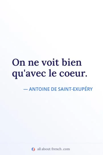 aesthetic french quote on ne voit bien quavec le coeur