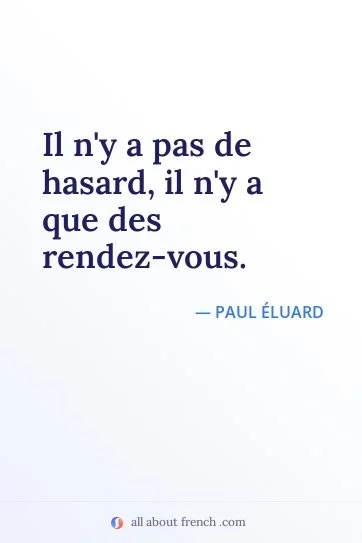 aesthetic french quote pas de hasard que des rendez vous