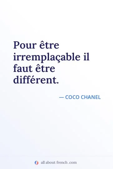 aesthetic french quote pour etre irremplacable faut etre different