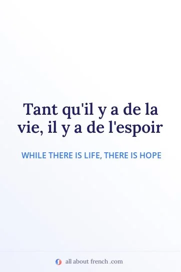 aesthetic french quote tant quil y a de la vie il y a de lespoir