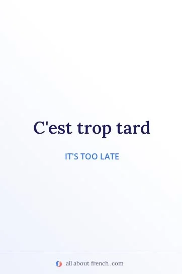 aesthetic french quote trop tard